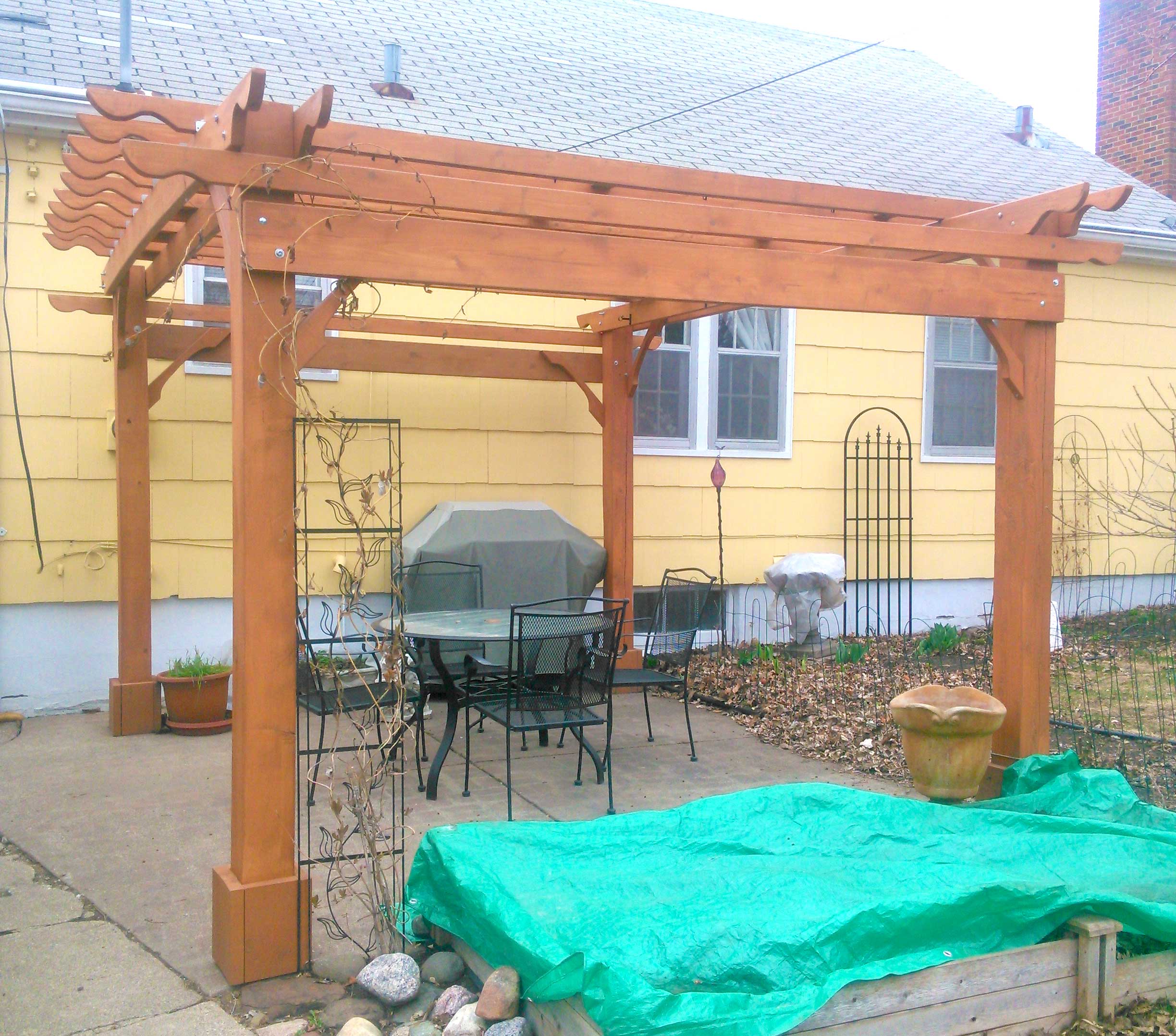 An example of Robert’s hand crafted pergolas.